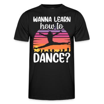 Voulez-vous apprendre à danser professeur de danse à l’école de danse - T-shirt sport Homme - noir - Devant - AI Model Male 178 dark (178cm)