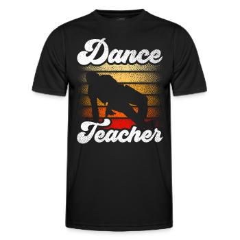 Professeur de danse Professeur de danse Cours de danse École de danse - T-shirt sport Homme - noir - Devant - AI Model Male 178 dark (178cm)