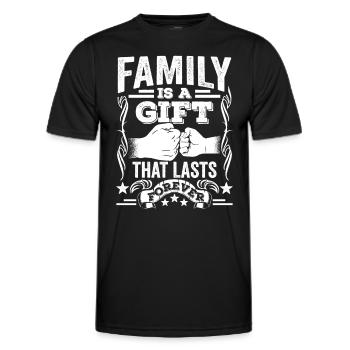 Familie Ist Ein Geschenk Das Ewig Währt Verwandte - Männer Funktions-T-Shirt - Schwarz - Vorne - AI Model Male 178 dark (178cm)