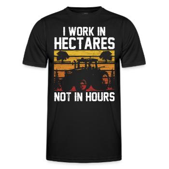 Ich Arbeite In Hektar Nicht In Stunden Bauer - Männer Funktions-T-Shirt - Schwarz - Vorne - AI Model Male 178 dark (178cm)