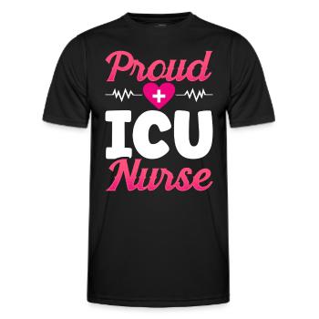Proud Intensive Care Nurse - Men's Functional T-Shirt - black - Front - AI Model Male 178 dark (178cm)