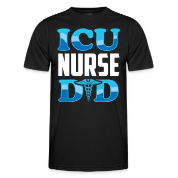 Infirmière en soins intensifs Papa Soins intensifs - T-shirt sport Homme - noir - Devant - AI Model Male 178 dark (178cm)