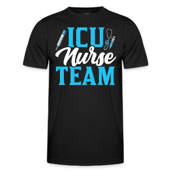 Équipe d’infirmières en soins intensifs Soins intensifs - T-shirt sport Homme - noir - Devant - AI Model Male 178 dark (178cm)