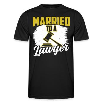 Married to a lawyer Lawyer Lawyer - Men's Functional T-Shirt - black - Front - AI Model Male 178 dark (178cm)