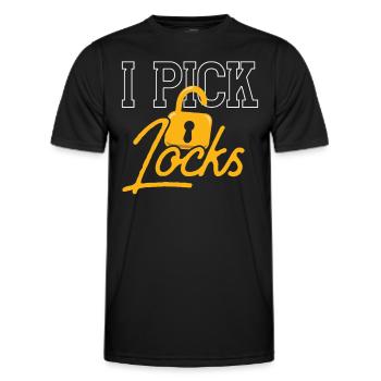 I Pick Locks Lock Lock Picking Knacker - Men's Functional T-Shirt - black - Front - AI Model Male 178 dark (178cm)