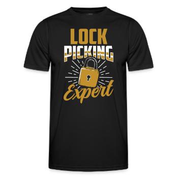 Lockpicking Experte Knacken Schloss Lock Picking - Männer Funktions-T-Shirt - Schwarz - Vorne - AI Model Male 178 dark (178cm)