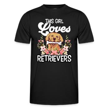 This Girl Loves Retriever Retrievers Dog - Men's Functional T-Shirt - black - Front - AI Model Male 178 dark (178cm)