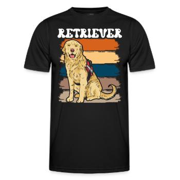 Retriever Diensthund Sprüche Retrievers Haustier - Männer Funktions-T-Shirt - Schwarz - Vorne - AI Model Male 178 dark (178cm)