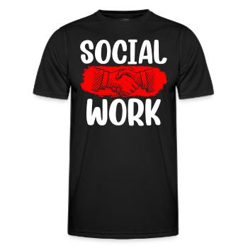Travail social Travail social Profession de travailleur social - T-shirt sport Homme - noir - Devant - AI Model Male 178 dark (178cm)