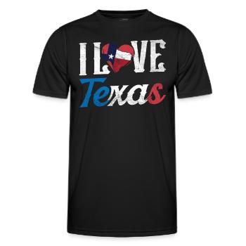I love Texas sayings Texan Texan pride - Men's Functional T-Shirt - black - Front - AI Model Male 178 dark (178cm)