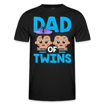 Vater Von Zwillingen Humor Zwilling Zwillinge - Männer Funktions-T-Shirt - Schwarz - Vorne - AI Model Male 178 dark (178cm)