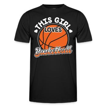 Cette fille aime le basketteur - T-shirt sport Homme - noir - Devant - AI Model Male 178 dark (178cm)