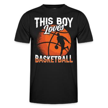 Ce garçon aime le basketteur - T-shirt sport Homme - noir - Devant - AI Model Male 178 dark (178cm)