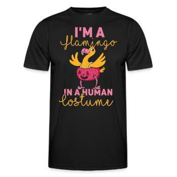 Je suis un flamant rose dans un costume humain - T-shirt sport Homme - noir - Devant - AI Model Male 178 dark (178cm)