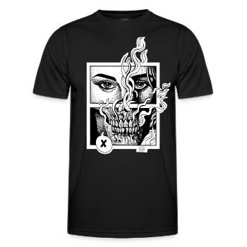 Fin de l’étranger - T-shirt sport Homme - noir - Devant - AI Model Male 178 dark (178cm)