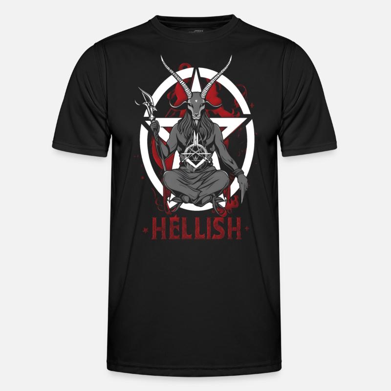 Hellish Satan Baphomet Männer Funktions-T-Shirt