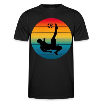 Amateur de jeux de football rétro au coucher du soleil - T-shirt sport Homme - noir - Devant - AI Model Male 178 dark (178cm)