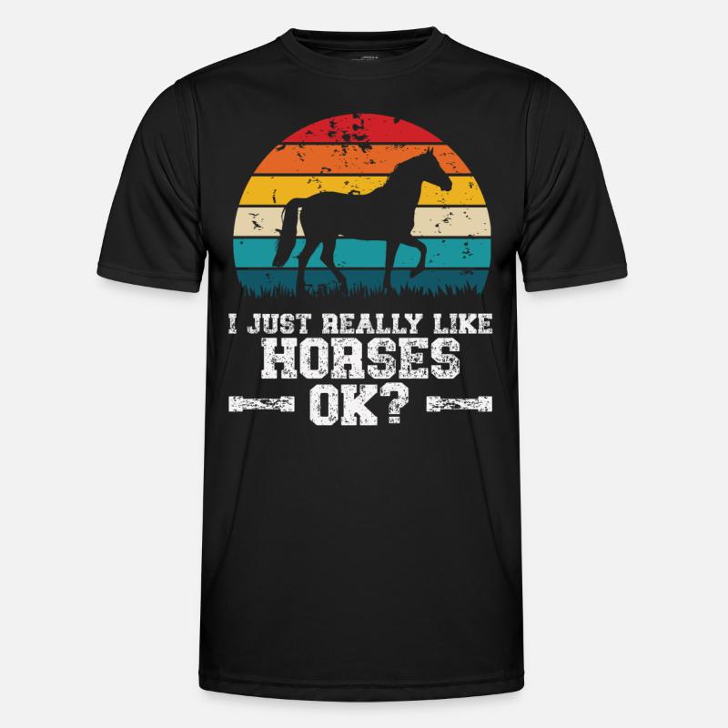 I like horses - Men's Functional T-Shirt - black