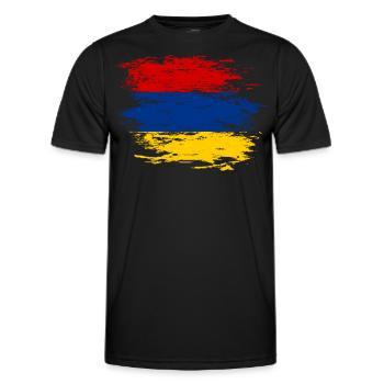 Armenia flag used - Men's Functional T-Shirt - black - Front - AI Model Male 178 dark (178cm)