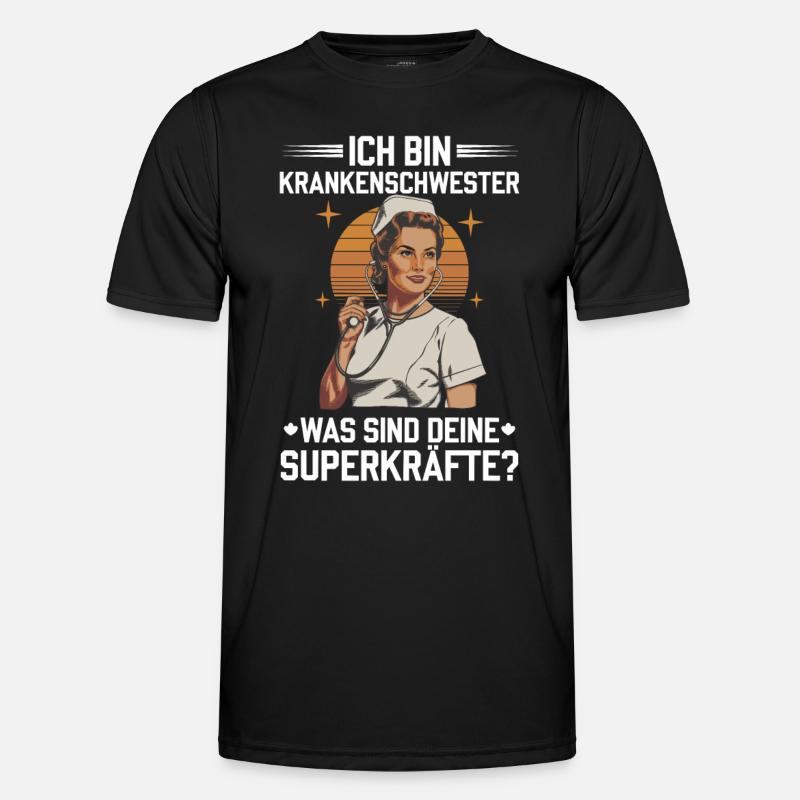 Superpower Krankenschwester - Männer Funktions-T-Shirt - Schwarz