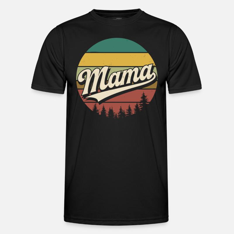 Mama Retro Sunset Logo - Men's Functional T-Shirt - black