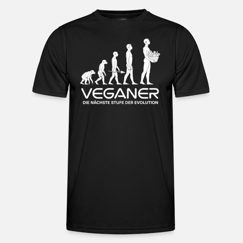 Veganer Evolution - Männer Funktions-T-Shirt - Schwarz