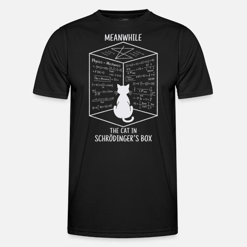 Die Katze in Schrödingers Box – Quantenspaß - Männer Funktions-T-Shirt - Schwarz