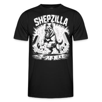 Shepzilla – Retro Rampage - Männer Funktions-T-Shirt - Schwarz - Vorne - AI Model Male 178 dark (178cm)