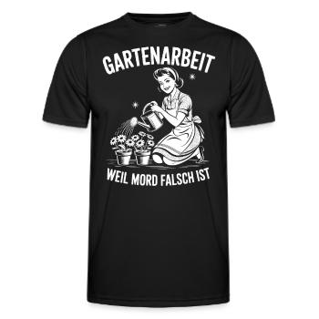 Gartenarbeit weil mord falsch ist - 50er Retro - Männer Funktions-T-Shirt - Schwarz - Vorne - AI Model Male 178 dark (178cm)