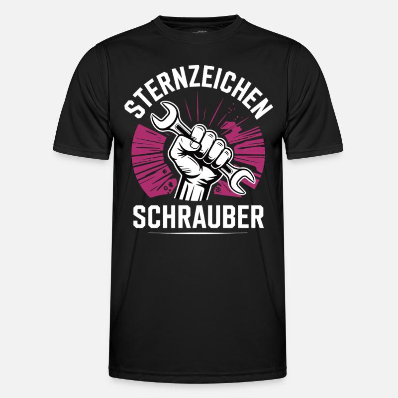 Sternzeichen Schrauber – - Männer Funktions-T-Shirt - Schwarz