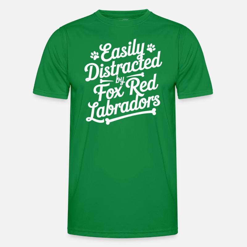 Easily Distracted By Fox Red Labradors Men's Functional T-Shirt
