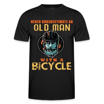 Vélo Vélo Vélo Vélo Vélo vélo vieux homme - T-shirt sport Homme - noir - Devant - AI Model Male 178 dark (178cm)