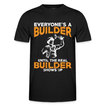 Jeder ist ein Baumeister - Builder thirt Gifts - Männer Funktions-T-Shirt - Schwarz - Vorne - AI Model Male 178 dark (178cm)