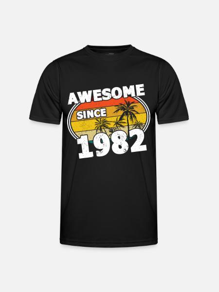 40. Geburtstag Jahrgang 1982 Awesome Since 1982 - Männer Funktions-T-Shirt - Schwarz