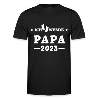 Ich werde Papa 2023 - Männer Funktions-T-Shirt - Schwarz - Vorne - AI Model Male 178 dark (178cm)