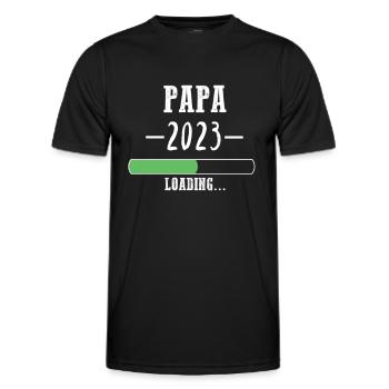 Papa 2023 loading /Du wirst Vater! - Männer Funktions-T-Shirt - Schwarz - Vorne - AI Model Male 178 dark (178cm)