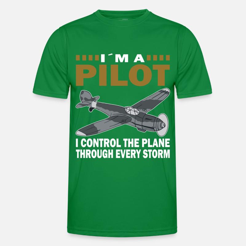 Pilot Through Every Storm Flugzeug Luftfahrt Männer Funktions-T-Shirt
