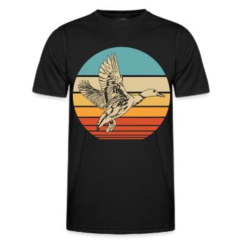 Duck retro vintage - Men's Functional T-Shirt - black - Front - AI Model Male 178 dark (178cm)