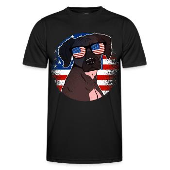 USA - Männer Funktions-T-Shirt - Schwarz - Vorne - AI Model Male 178 dark (178cm)