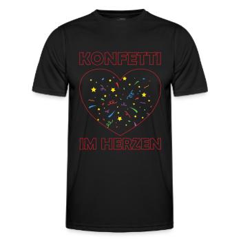 Confettis en plein cœur - T-shirt sport Homme - noir - Devant - AI Model Male 178 dark (178cm)