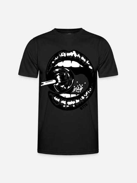 LIPS - lollypop - Männer Funktions-T-Shirt - Schwarz