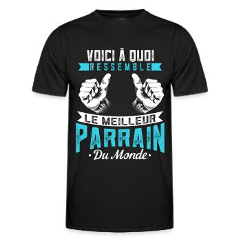 Meilleur Parrain Du Monde Oncle Parrain Cadeau - T-shirt sport Homme - noir - Devant - AI Model Male 178 dark (178cm)
