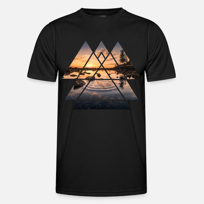 Abstrakter See Männer Funktions-T-Shirt