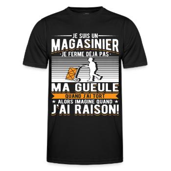 Magasinier Cadeau - T-shirt sport Homme - noir - Devant - AI Model Male 178 dark (178cm)