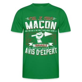Maçon Maçonnerie Humour Macon - T-shirt sport Homme - vert - Devant - AI Model Male 178 dark (178cm)
