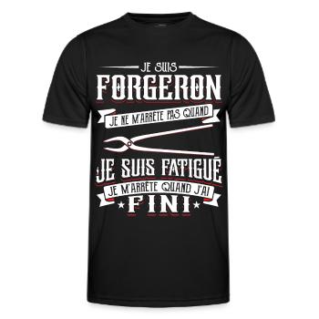 Forgeron Forger Humour - T-shirt sport Homme - noir - Devant - AI Model Male 178 dark (178cm)