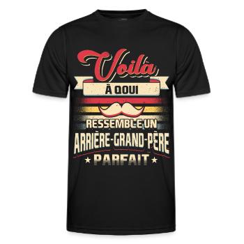Arrière-grand-père Humour - T-shirt sport Homme - noir - Devant - AI Model Male 178 dark (178cm)