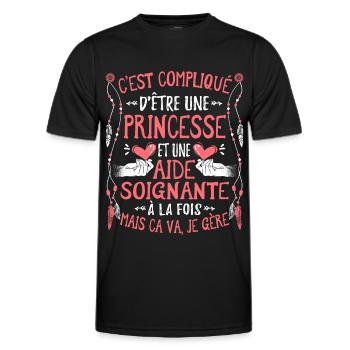 Aide Soignante Humour Aides Soignants - T-shirt sport Homme - noir - Devant - AI Model Male 178 dark (178cm)