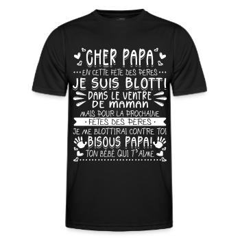 Futur Papa Fête Des Pères Futur Père - T-shirt sport Homme - noir - Devant - AI Model Male 178 dark (178cm)