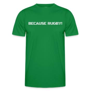 Rugby - Parce que le rugby - T-shirt sport Homme - vert - Devant - AI Model Male 178 dark (178cm)